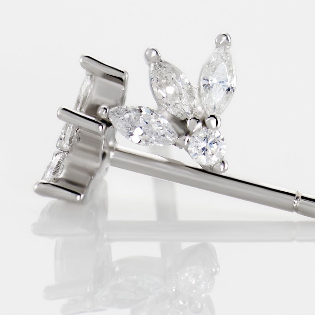 Boucles D'oreilles Puces Argent Blanc Ursinin Oxydes De Zirconium