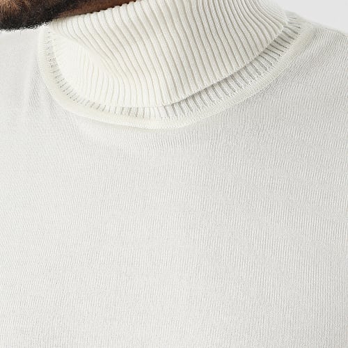 Pull Col Roulé Blanc