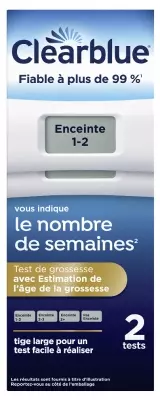 Test de grossesse digital Clearblue - Boite de 2 tests