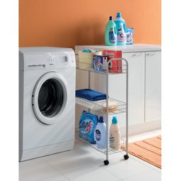 Desserte multi-usage Slim DELUXE, 3 niveaux, argent