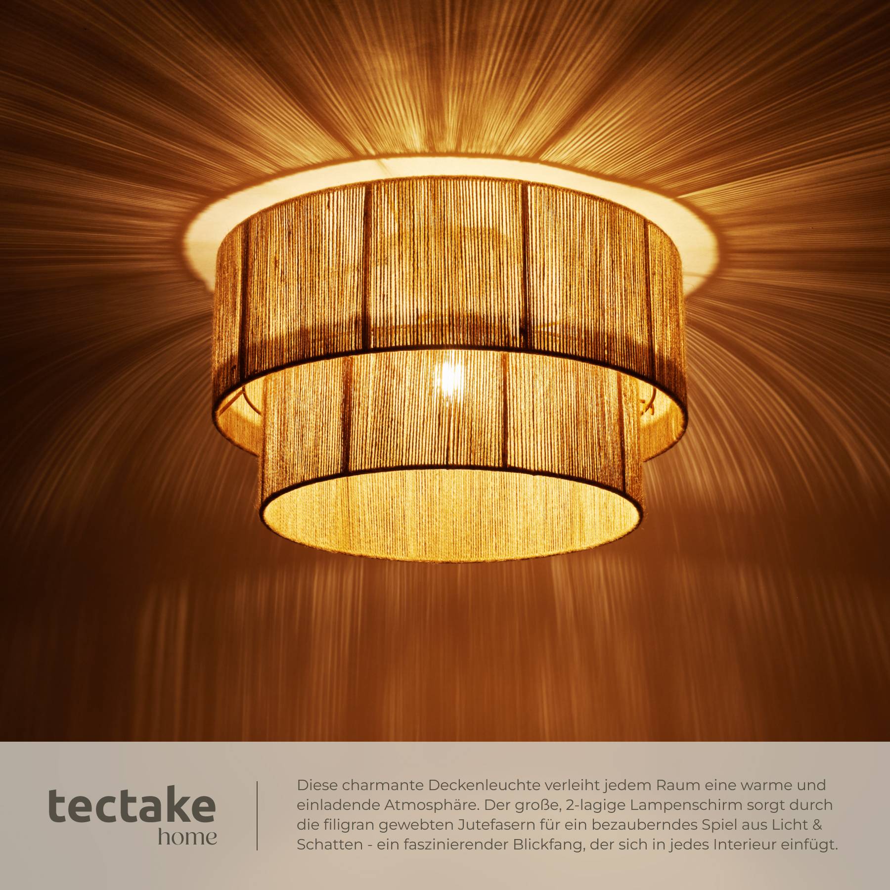 Deckenleuchte  Lignea Lux aus Jute