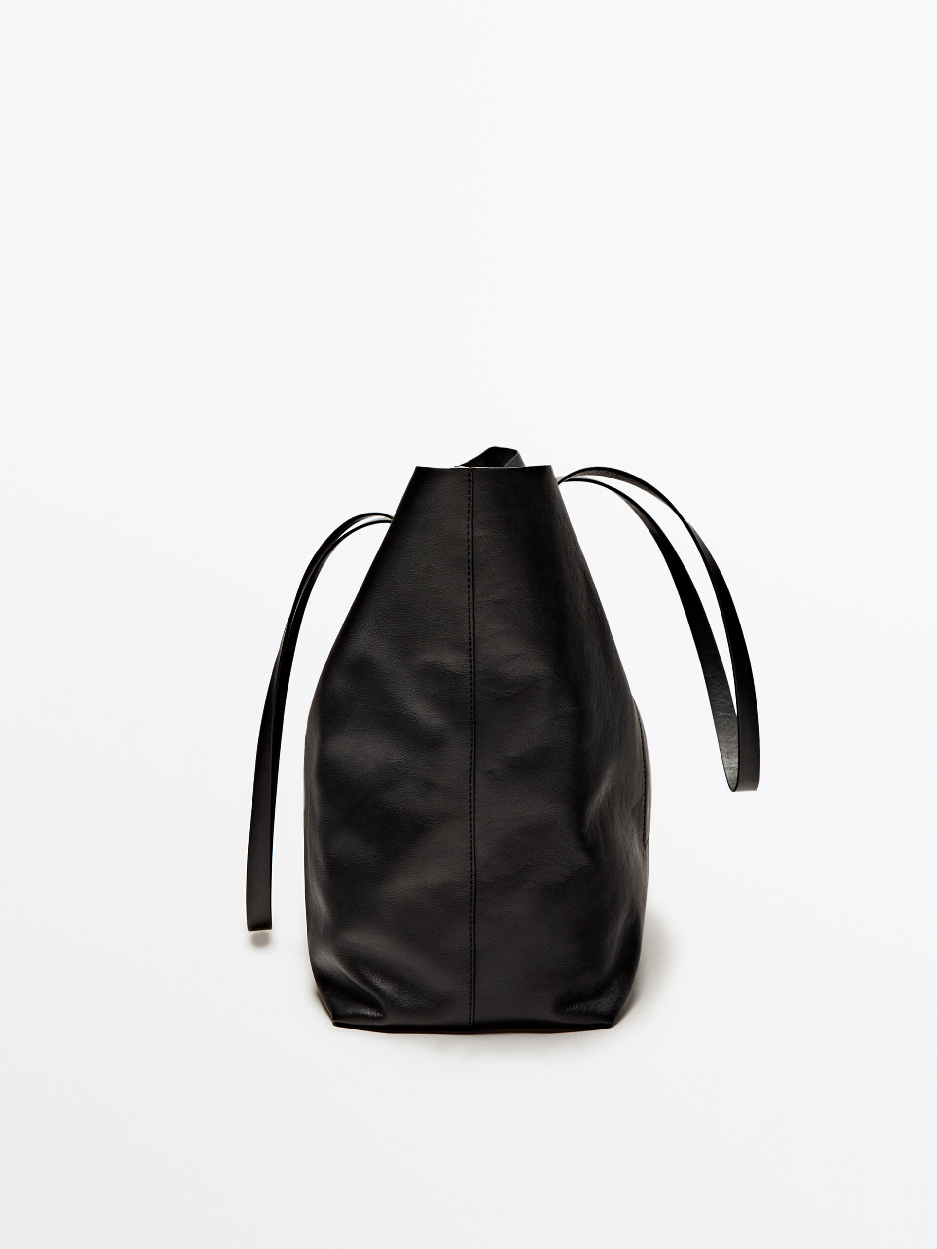 Bolsa shopper pele napa - NEGRO