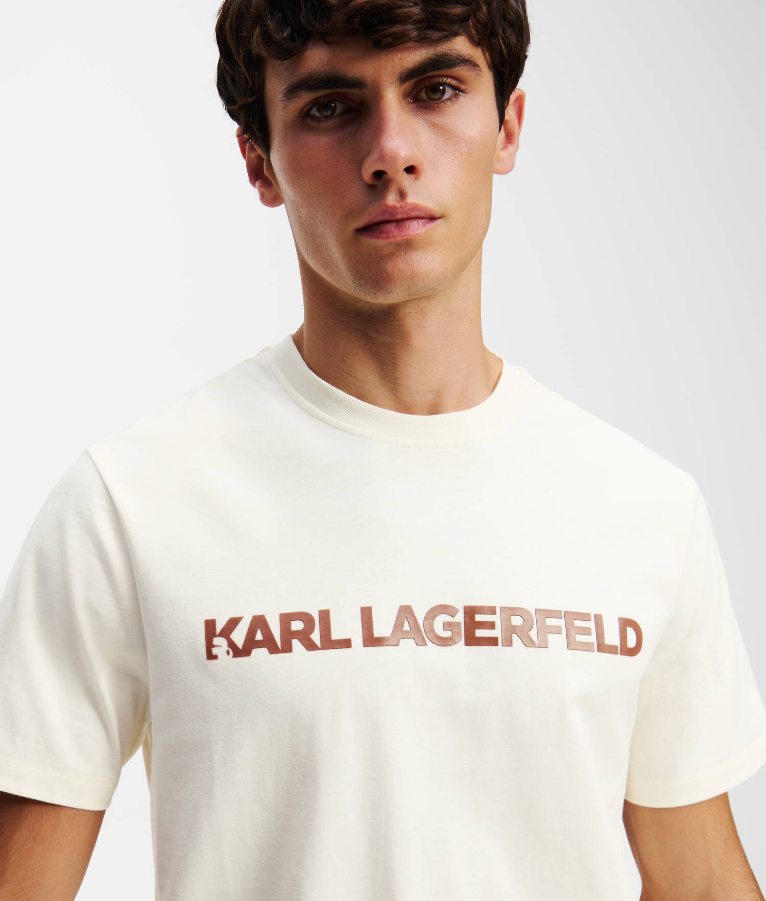 T-SHIRT AVEC LOGO KARL - Crème Cannoli