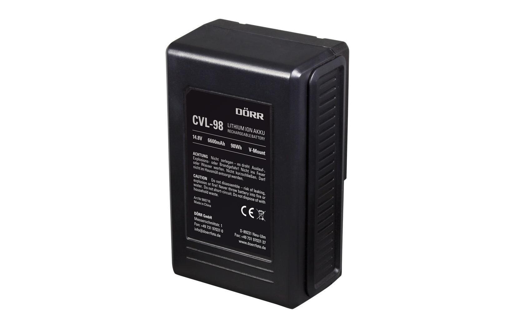Akku Compact V-Mount CVL-98<br>Lithium-Ionen-Akku mit V-Mount-Anschluss