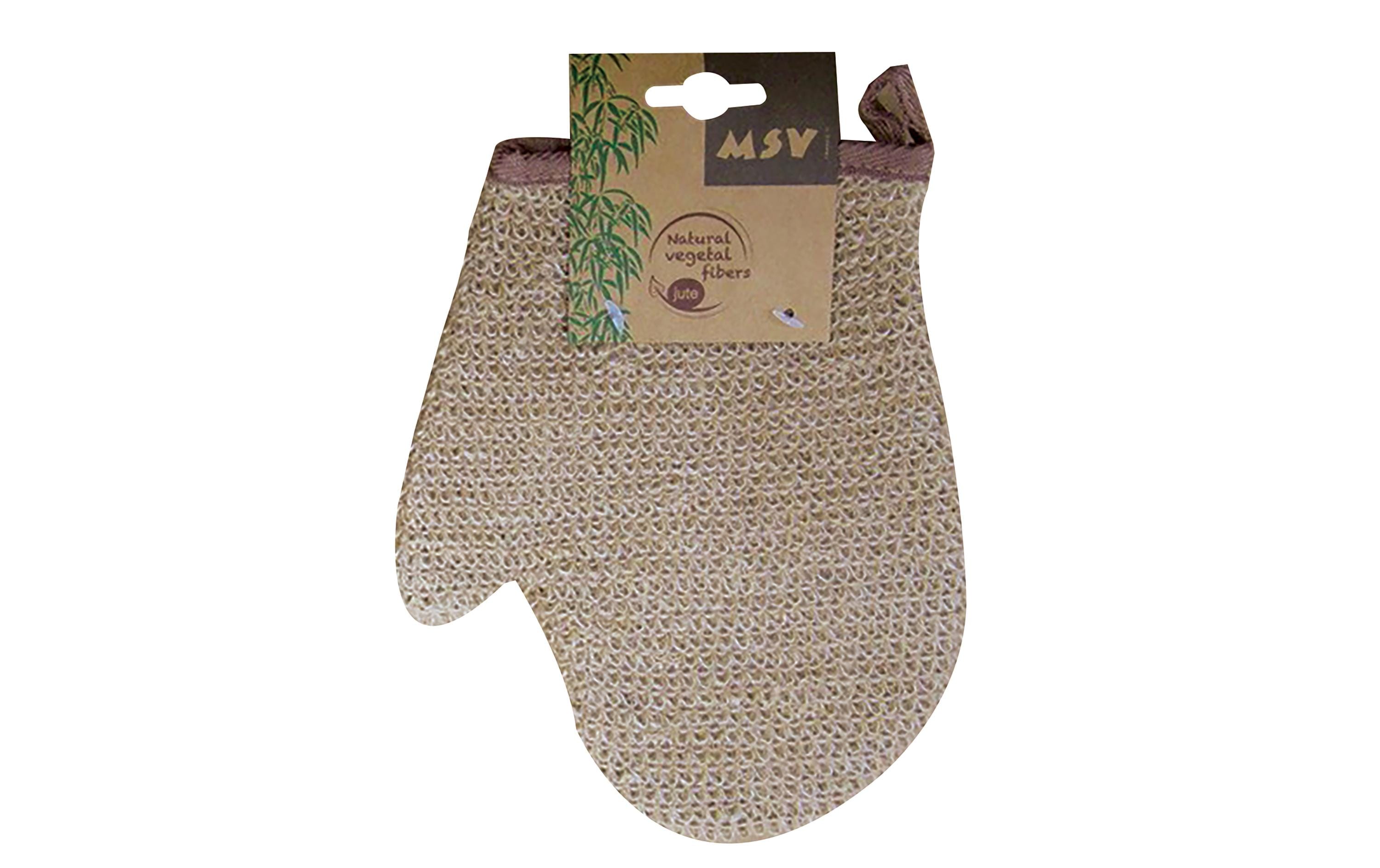 Peelinghandschuh aus Jute 25 x 18 cm, BraunBadehandschuh