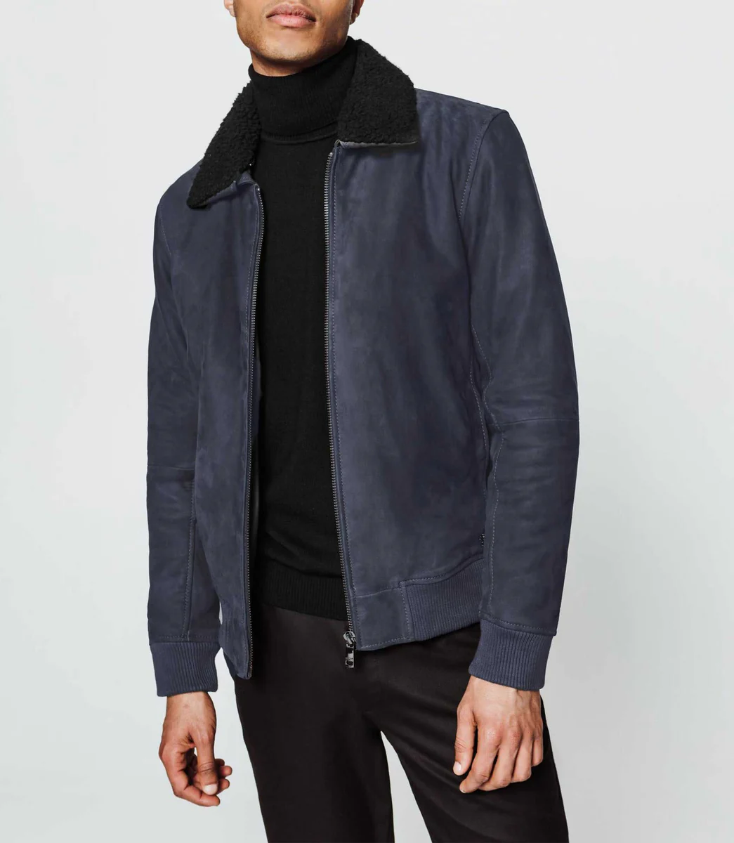 Blouson en daim marine 