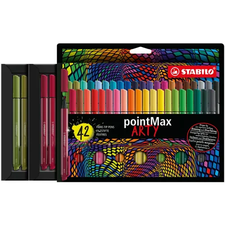 Filzschreiber - STABILO pointMax - ARTY - 42er Pack - mit 42 verschiedenen Farben