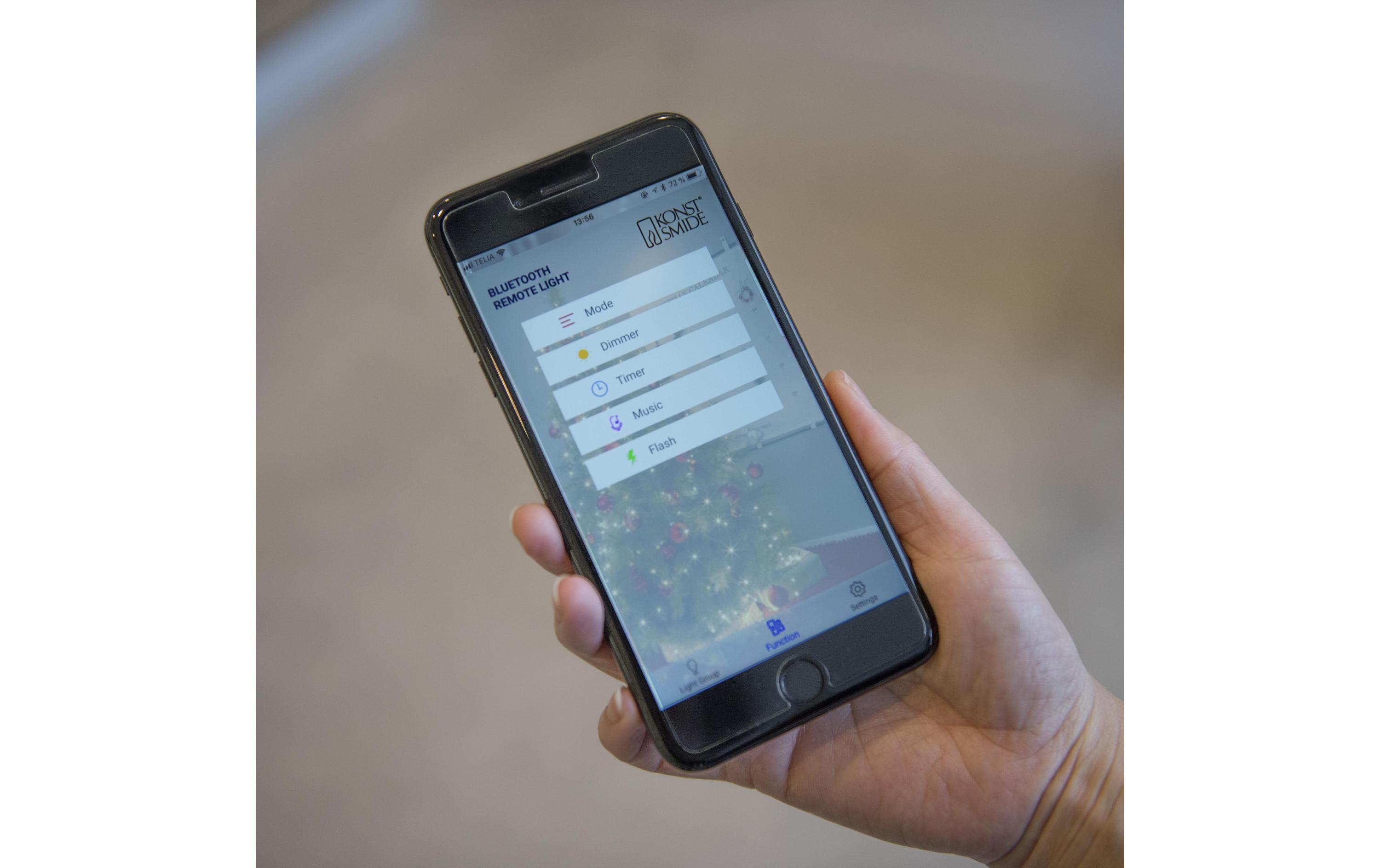 LED-Lichterkette 14 m Grün, mit App gesteuert, IndoorApp gesteuerte Indoor Lichterkette