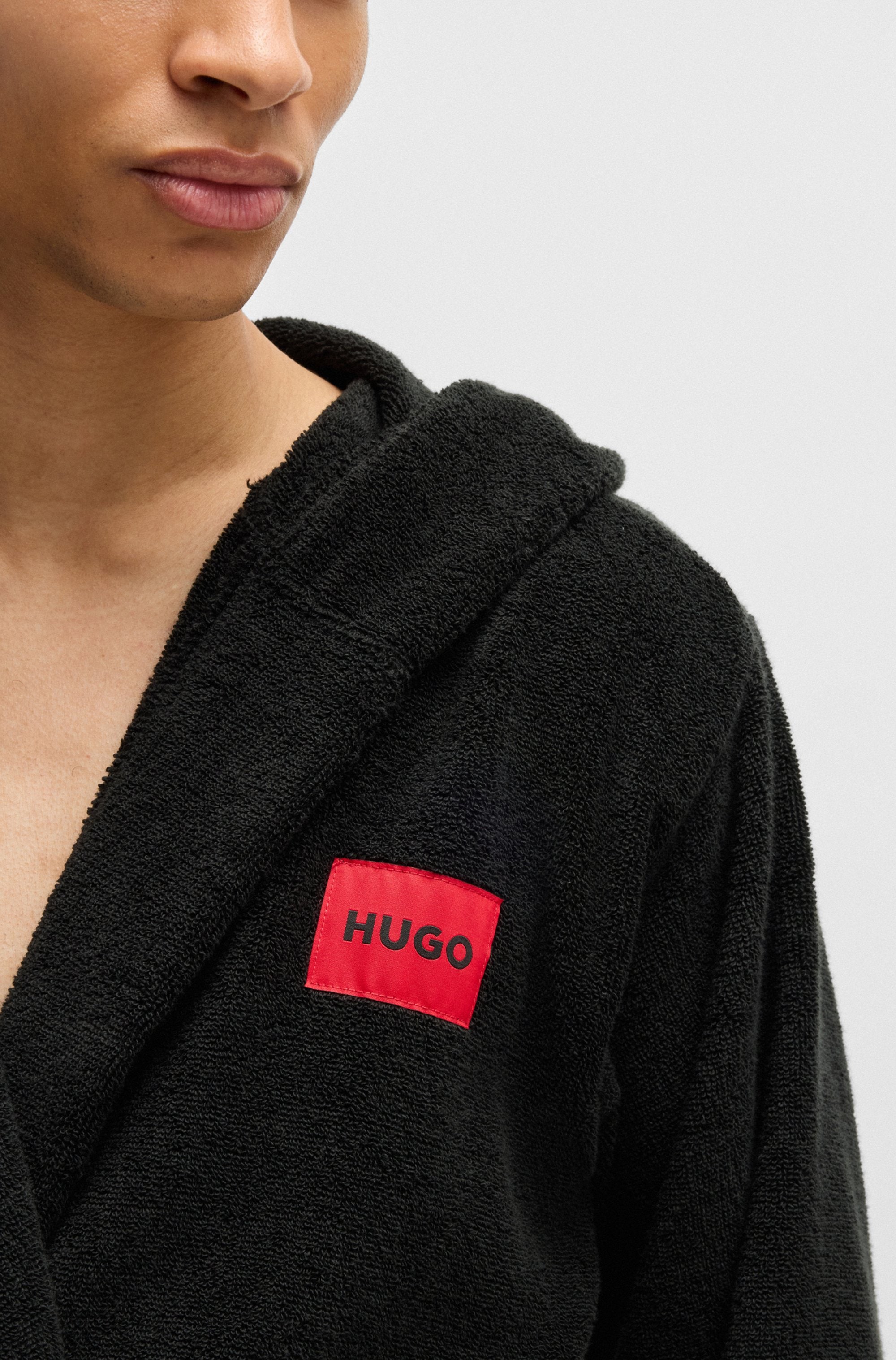 HUGO Underwear Bademantel »Terry Gown Hooded«, mit Kapuze & kontrastfarbenen Logo