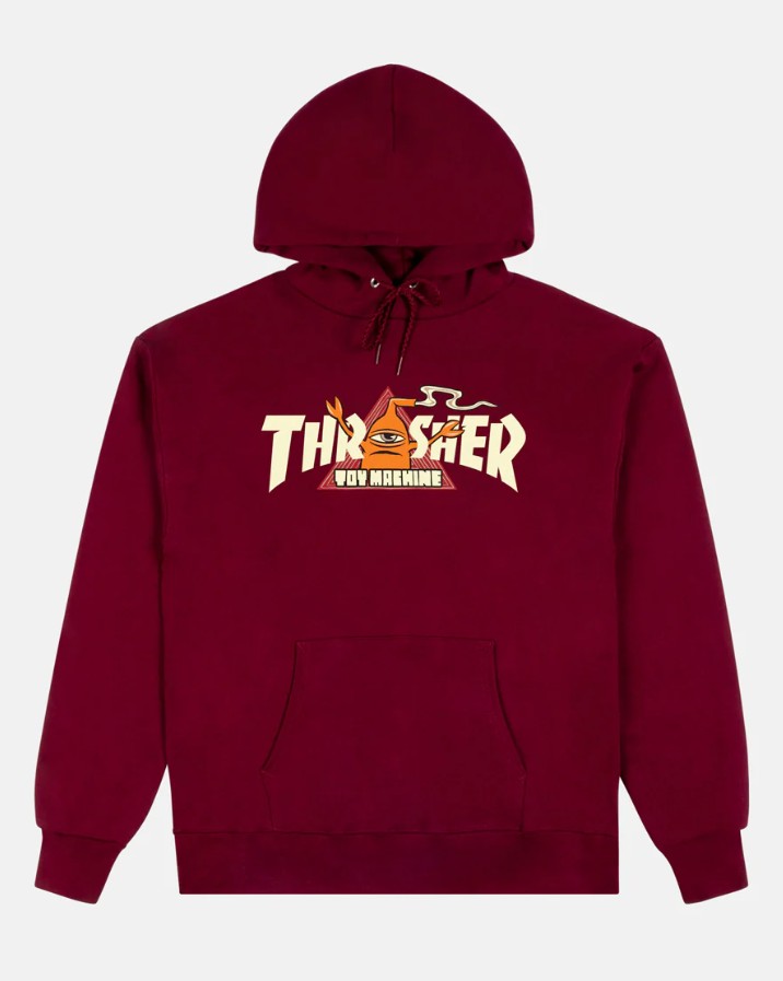 Thrasher Sweat Toy Machine Vortex Hood Maroon