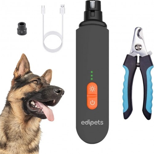 Lixa elétrica de unhas preta Edipets para cães