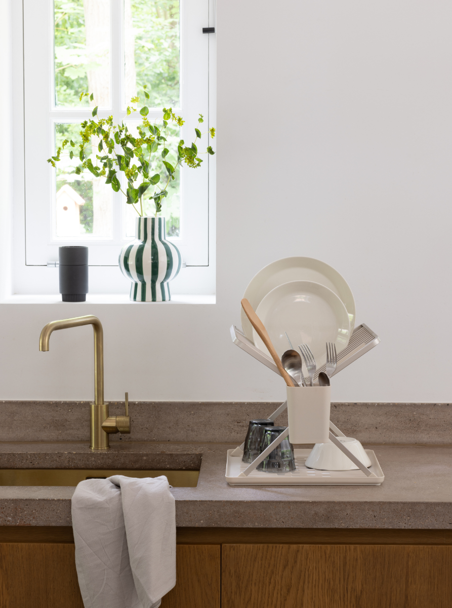 SinkSide Inklapbaar afdruiprek - Soft Beige