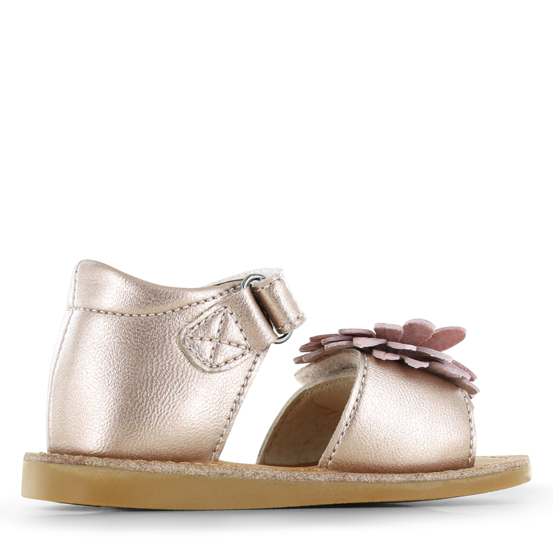 Shoesme rosé sandaal met bloem Metallic, Microfiber leer | Meisjes schoenen