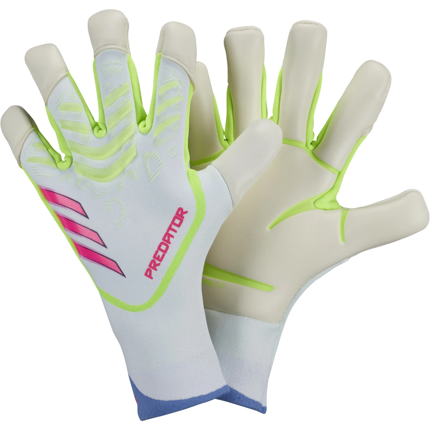 Adidas Predator Pro Hybrid Keepershandschoenen Wit Neongeel Roze