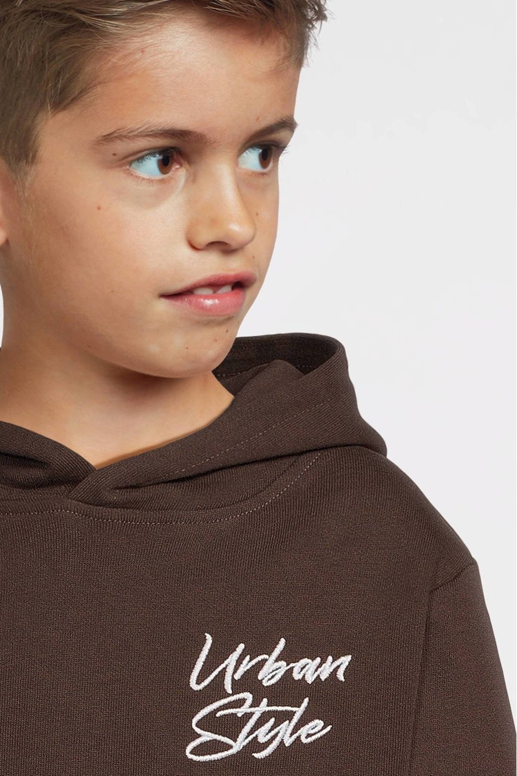 NAME IT hoodie NKMREMMOS met backprint donkerbruin