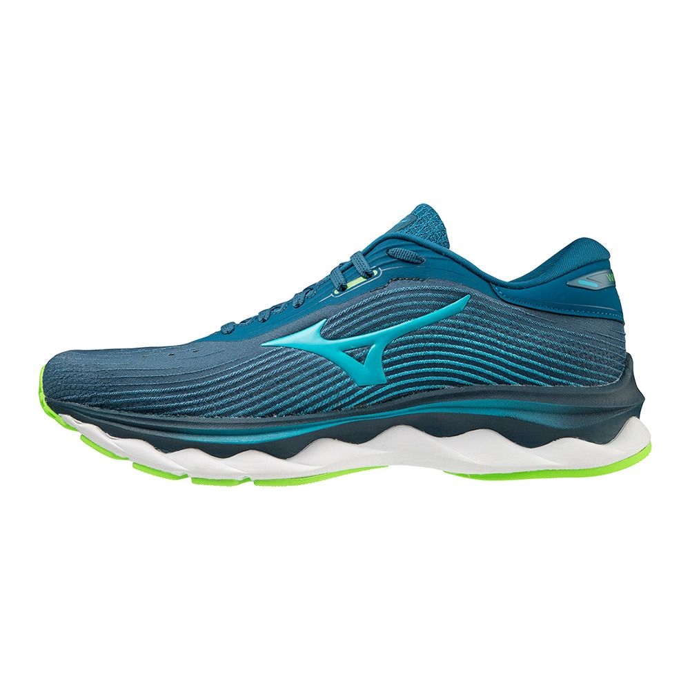 Mizuno WAVE SKY 5 - Chaussures running Homme moroccanb/peacockb/ggeck