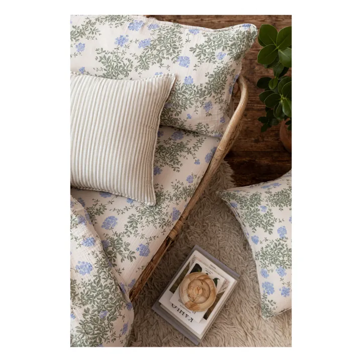 garbo&friends Drap-housse Plumbago en coton bio | Bleu