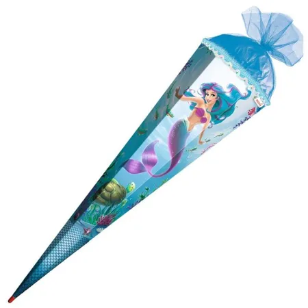 Roth Schultüte Meerjungfrau Hologrammfolie, Pailettenborte, 85cm eckig