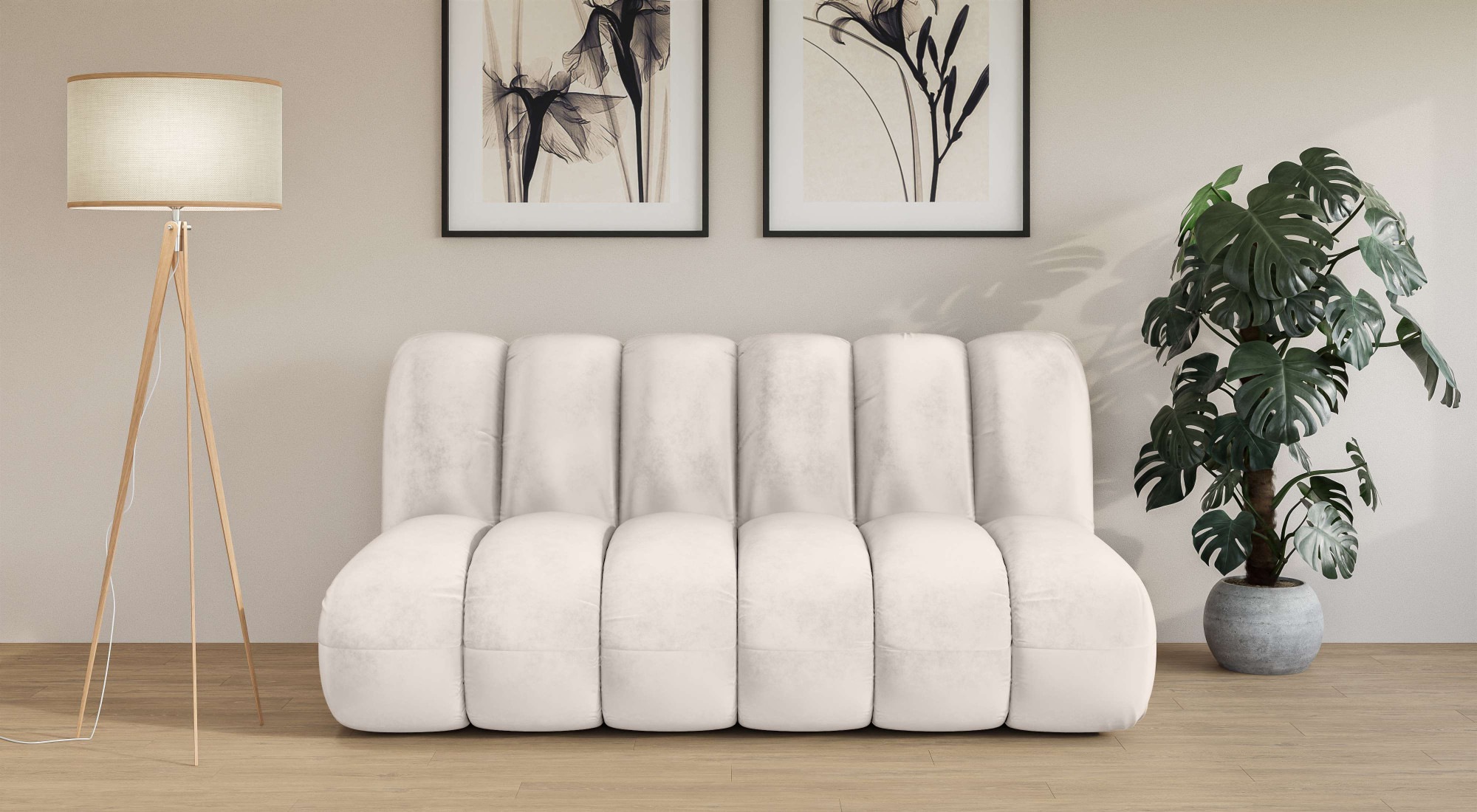 LeGer Home by Lena Gercke 2,5-Sitzer »Priya Designersofa, moderne Steppung, auch in Bouclé« gemütlich und modern, B/T/H: 185/108/84 cm