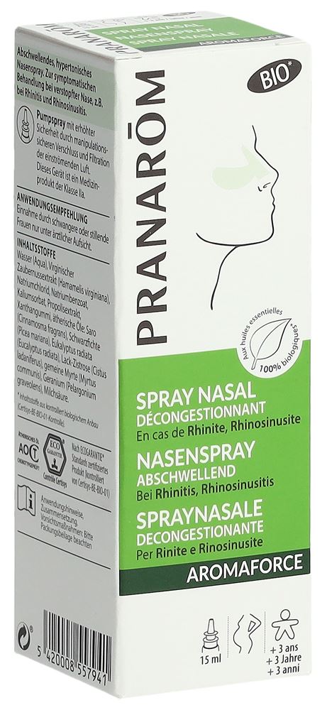 Pranarom Aromaforce Nasenspray abschwellend Bio Nasenspr 15 ml
