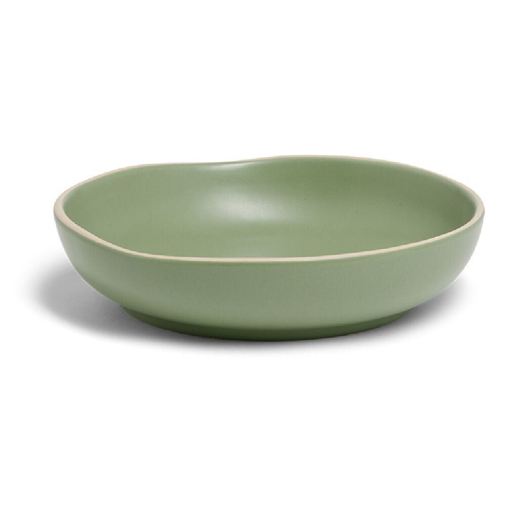 Assiette creuse en faïence vert Ø20xH4cm