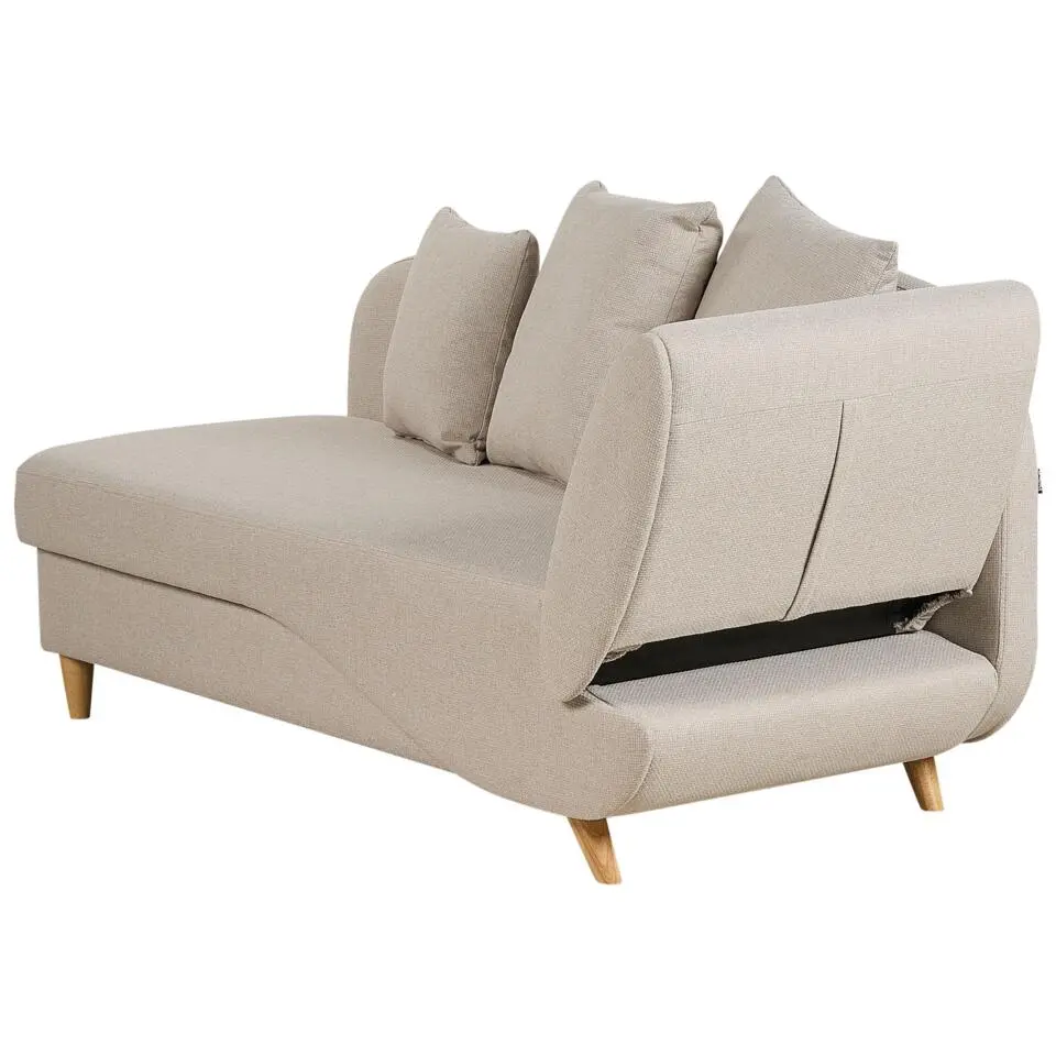 MERI II - Chaise longue - Beige - Rechterzijde - Fluweel