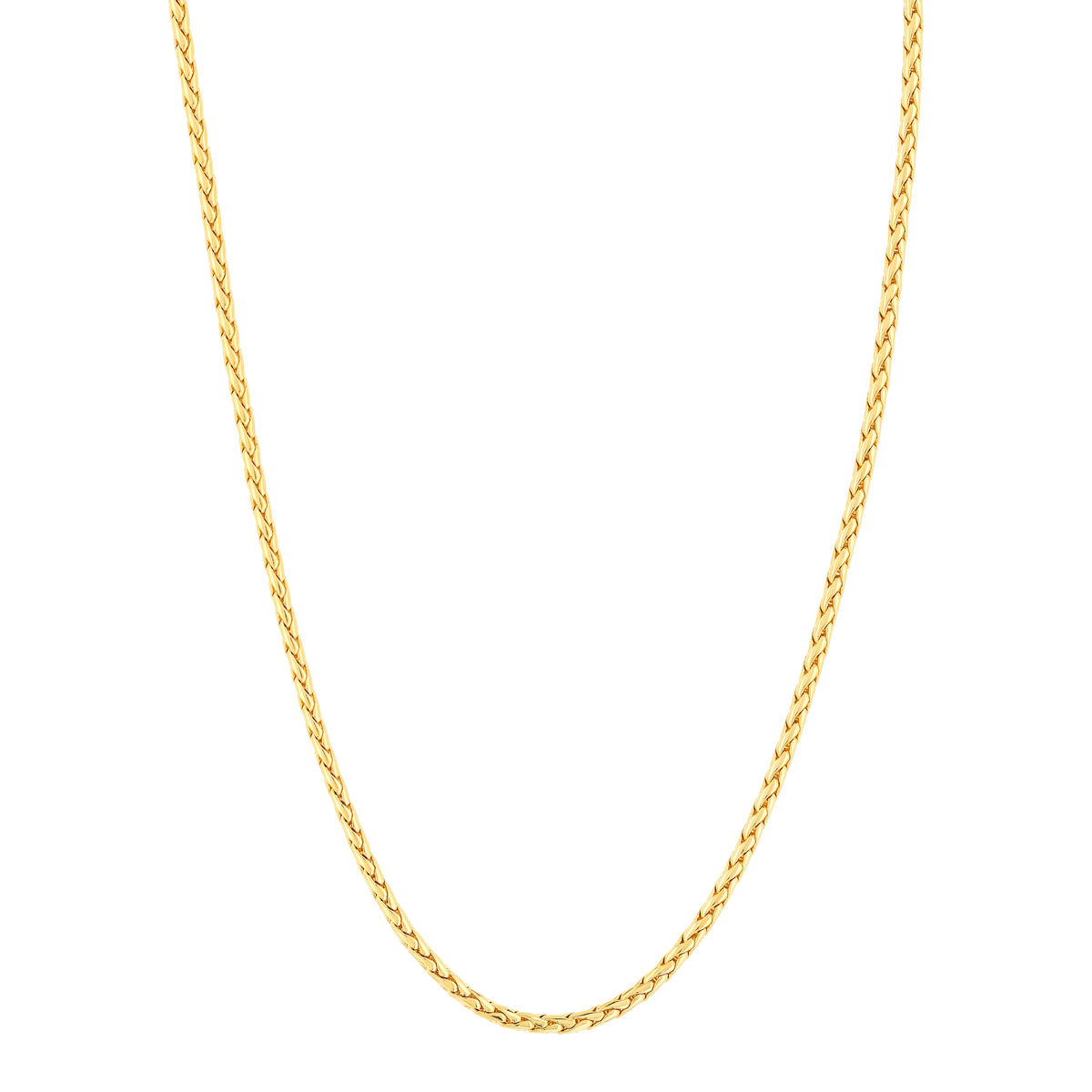 Collier plaqué or maille palmier 45 cm