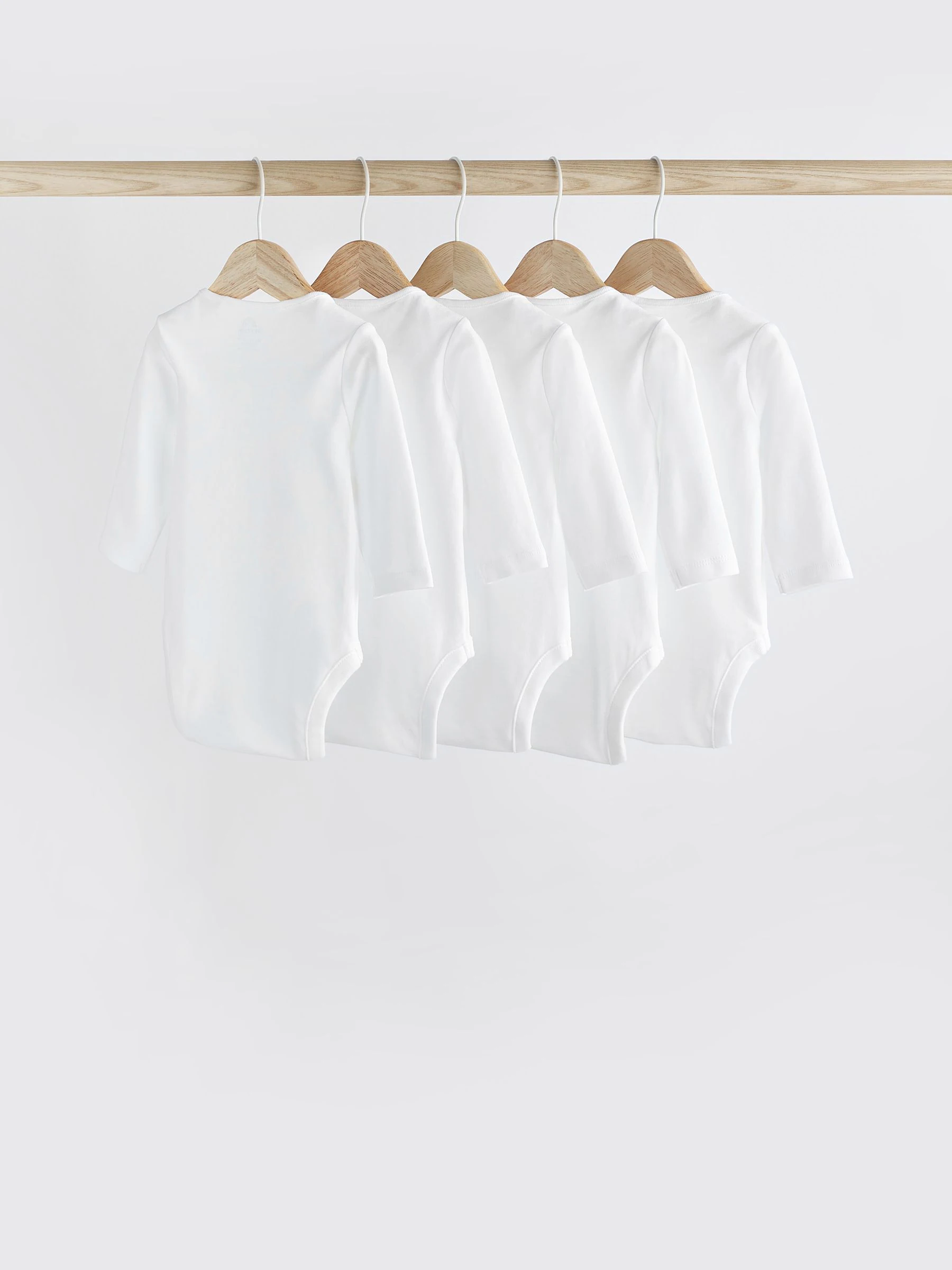 Wit - Essential rompertjes met lange mouwen