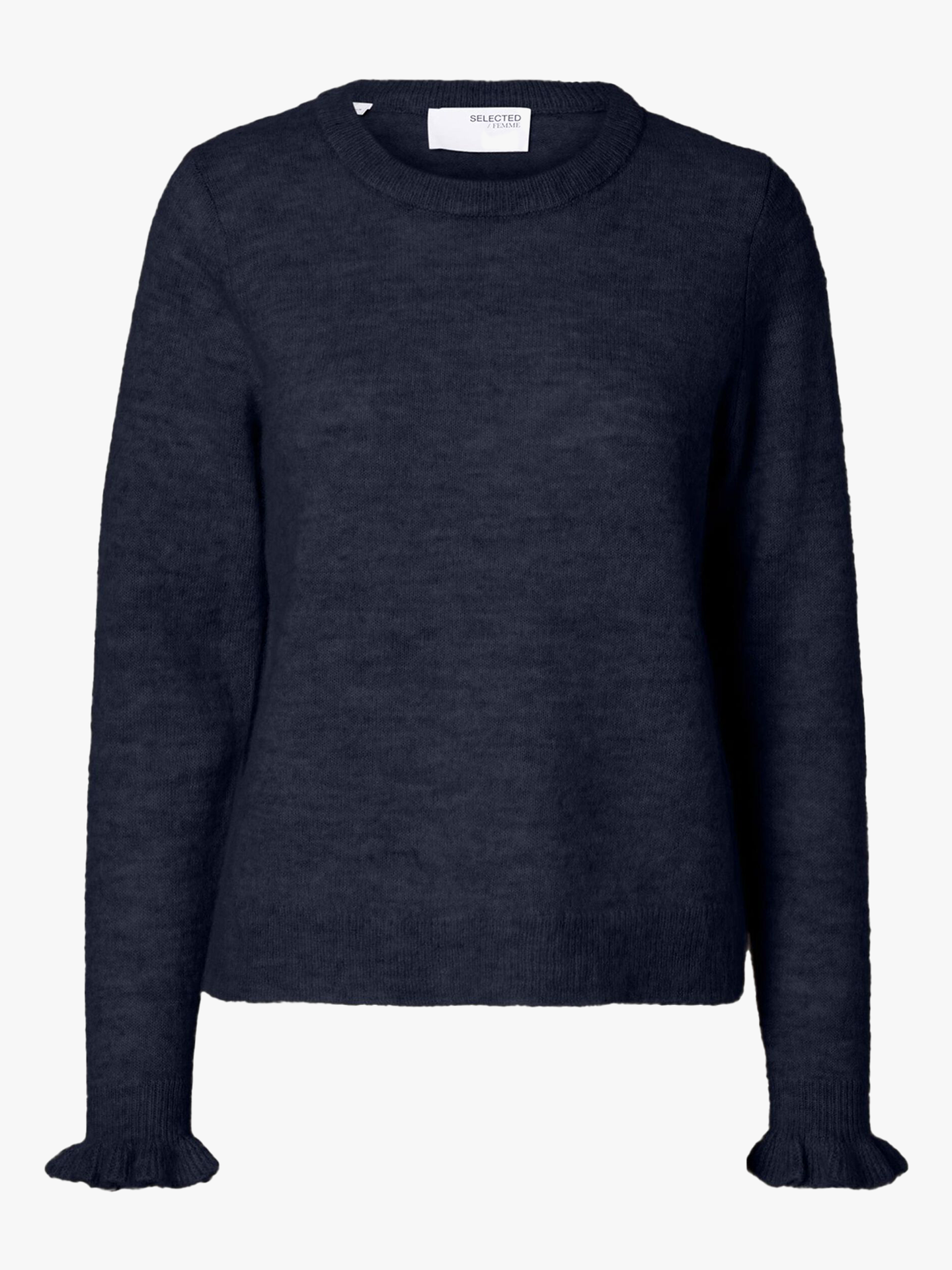 Lulu Long Sleeve Knit Frill Cuff O-Neck