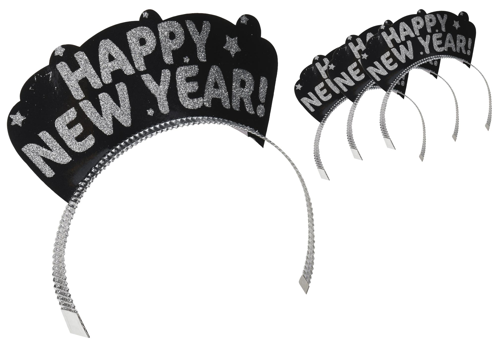 4er-Set Party-Haarreifen - Happy New Year