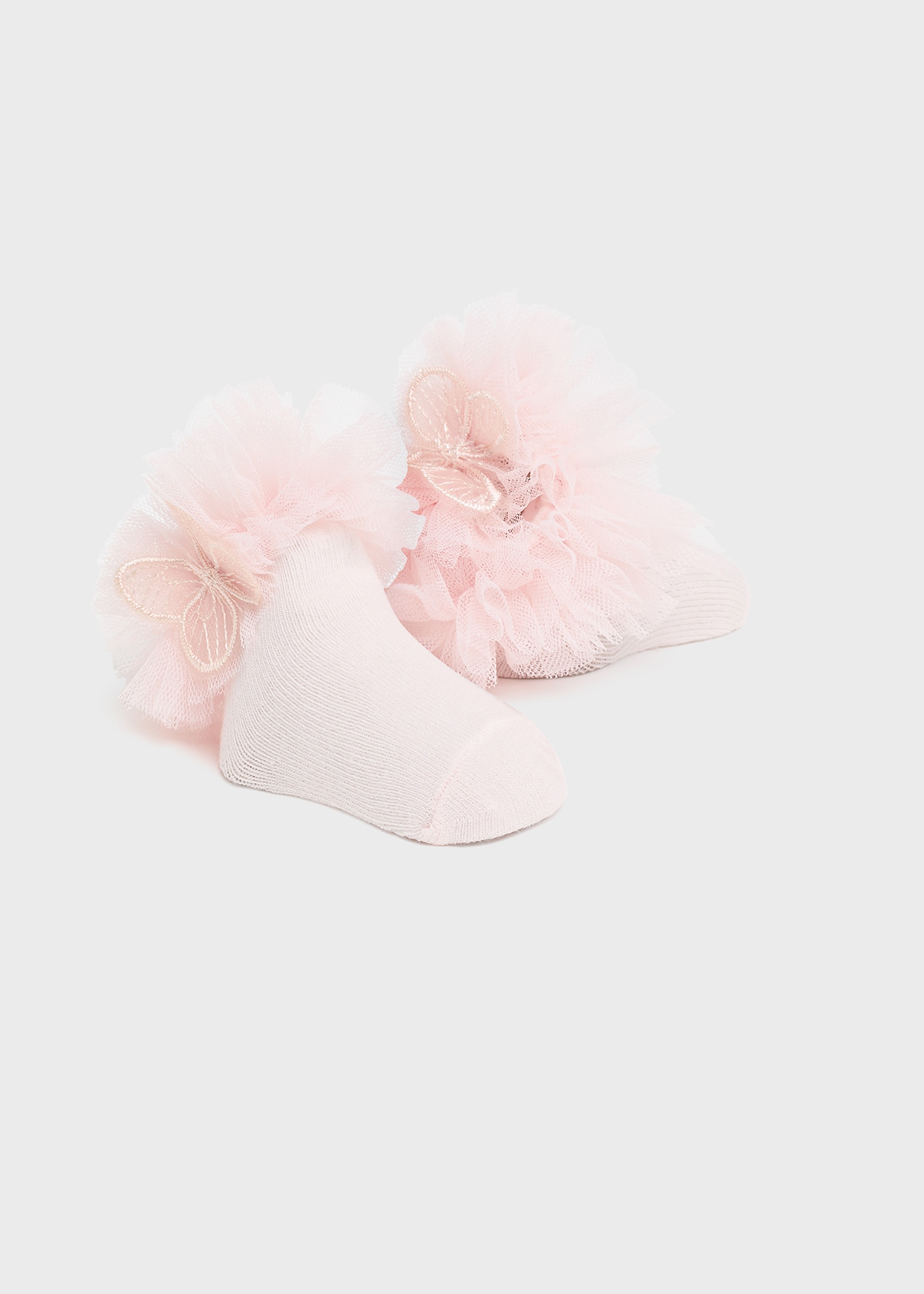 Conjunto de meias e faixa de cabelo com laço para recém-nascido em algodão orgânico - Cru