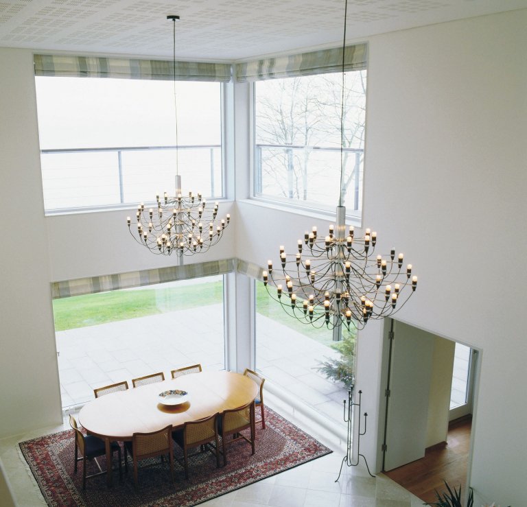 Flos 2097/30 by Gino Sarfatti kroonluchter Ø88 transparant zwart