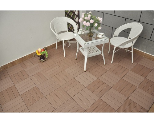 Konsta WPC kliktegel 30 x 30 cm, bruin