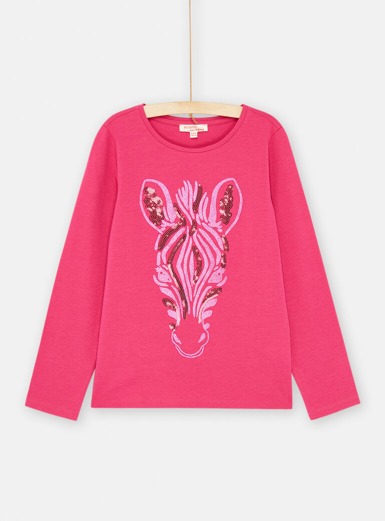 T-shirt fuchsia à manches longues