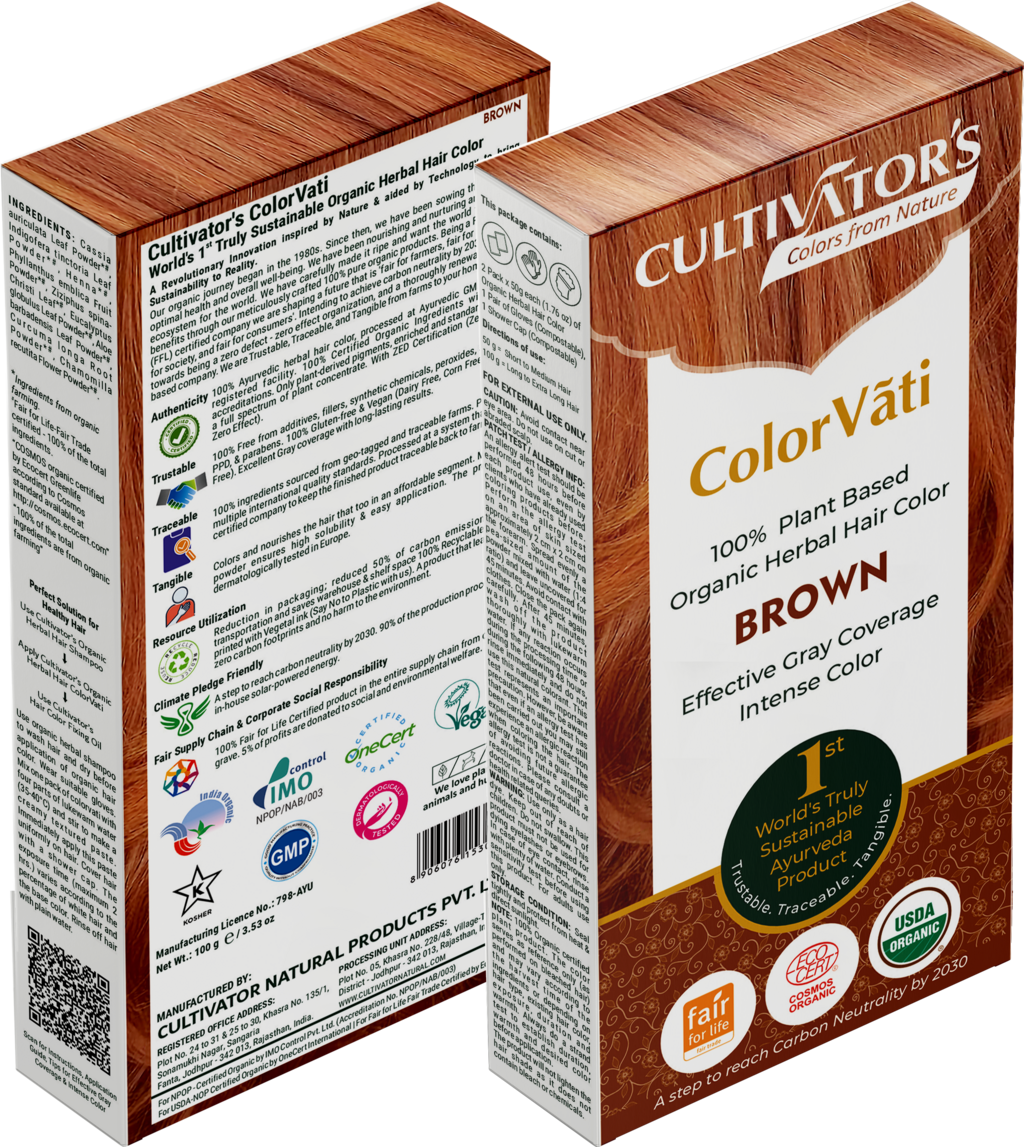 CULTIVATOR'S  ColorVãti Organic Herbal Hair Color - 07 Brown, 100 g