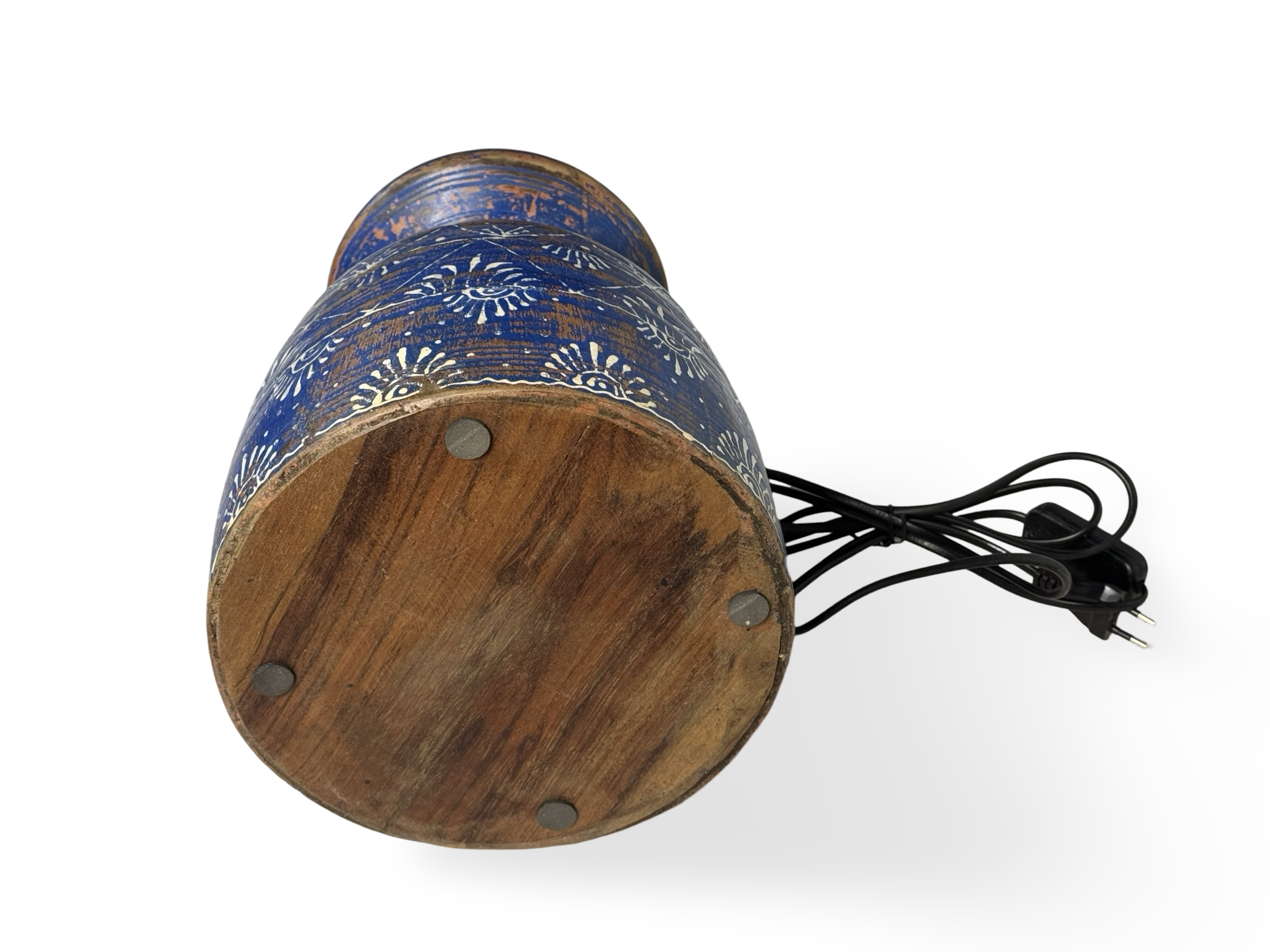 Lampvoet melkpot blauw/wit uniek