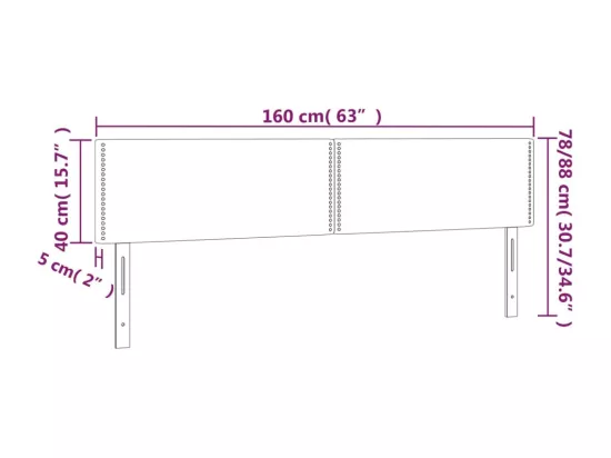 Tête de lit à LED Gris foncé 160x5x78/88 cm Tissu