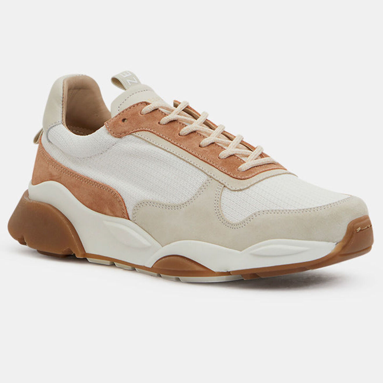 Zespa Baskets en Cuir & Textile Liya beige/marron
