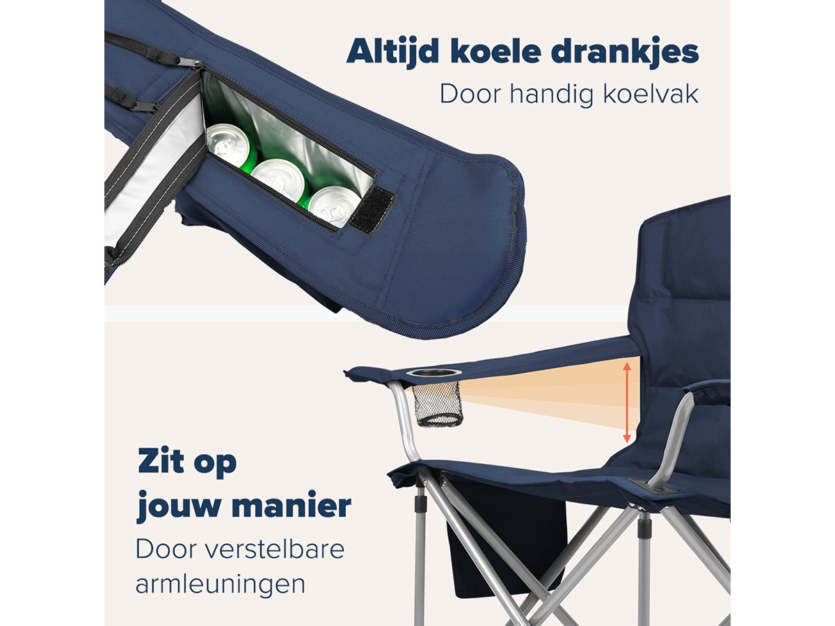 TRVLMORE XL vouwstoel met koelvak - Blue