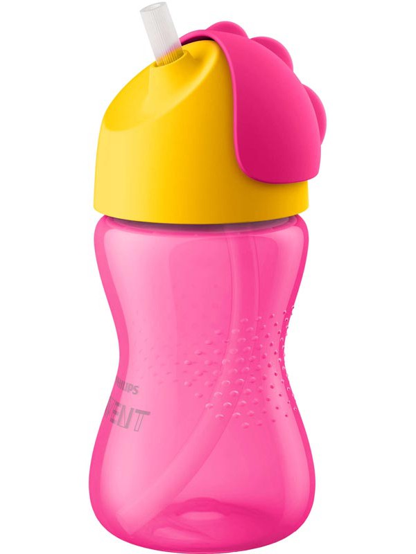 PHILIPS Strohhalm-Becher<br>1 Stück, 300ml, Girl rosa