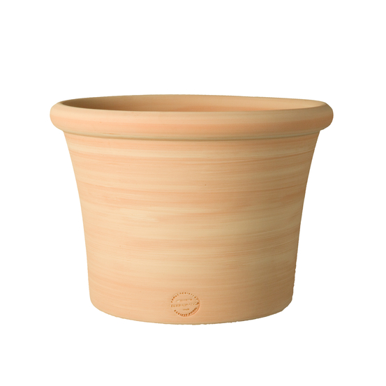 Pot Cocio Liso, en terre cuite claire Ø 24 x H. 19 cm