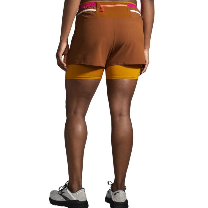 Brooks Dame Shorts High Point 2in1 3 Inch Shorts Brun