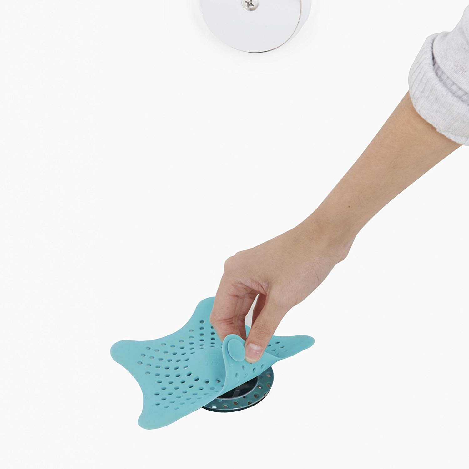 Silikon Abfluss Haarfänger Abflusssieb Küche Bad mit Saugnäpfen Stern-Design - Grün