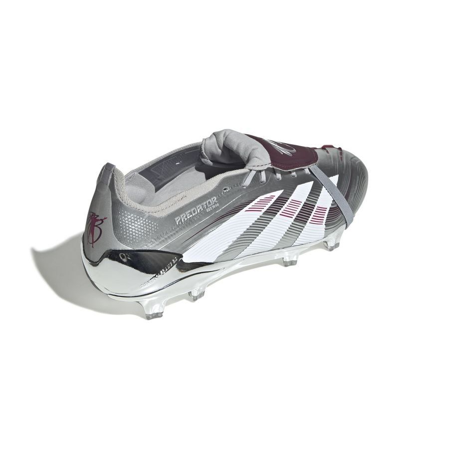 adidas Predator Elite Fold-over Tongue FG Jude Bellingham Chrome Dream - Argenté/Legacy Burgundy/Bordeaux ÉDITION LIMITÉE