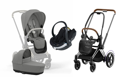 Cybex e-Priam Duovogn inkl. BeSafe iZi Go Modular X2, Mirage Grey/Matt Black