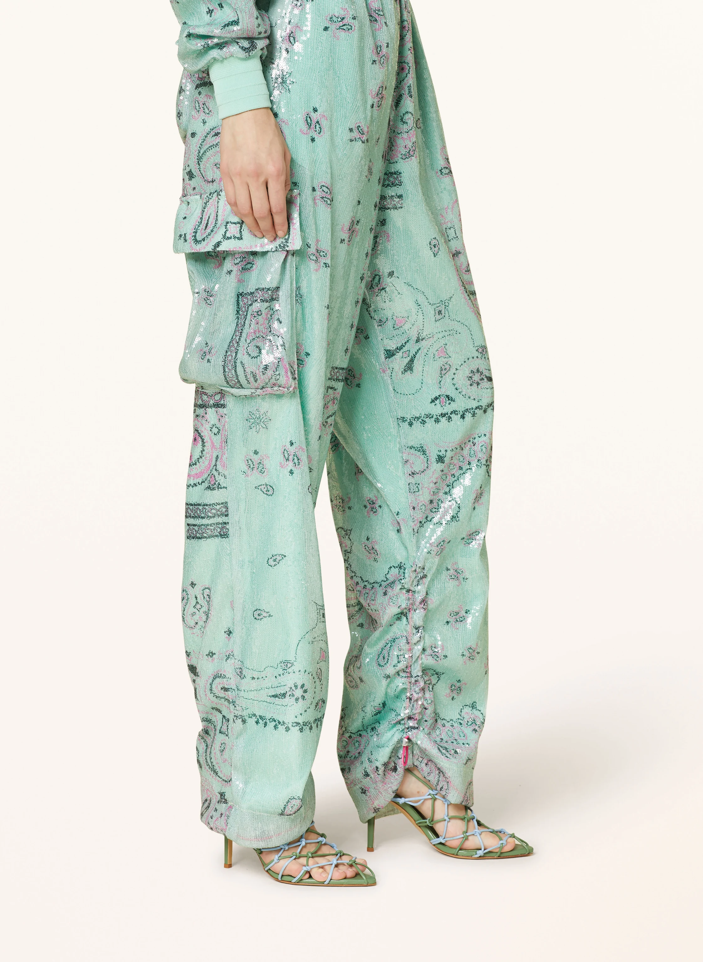 KHRISJOY Cargohose mit Pailletten