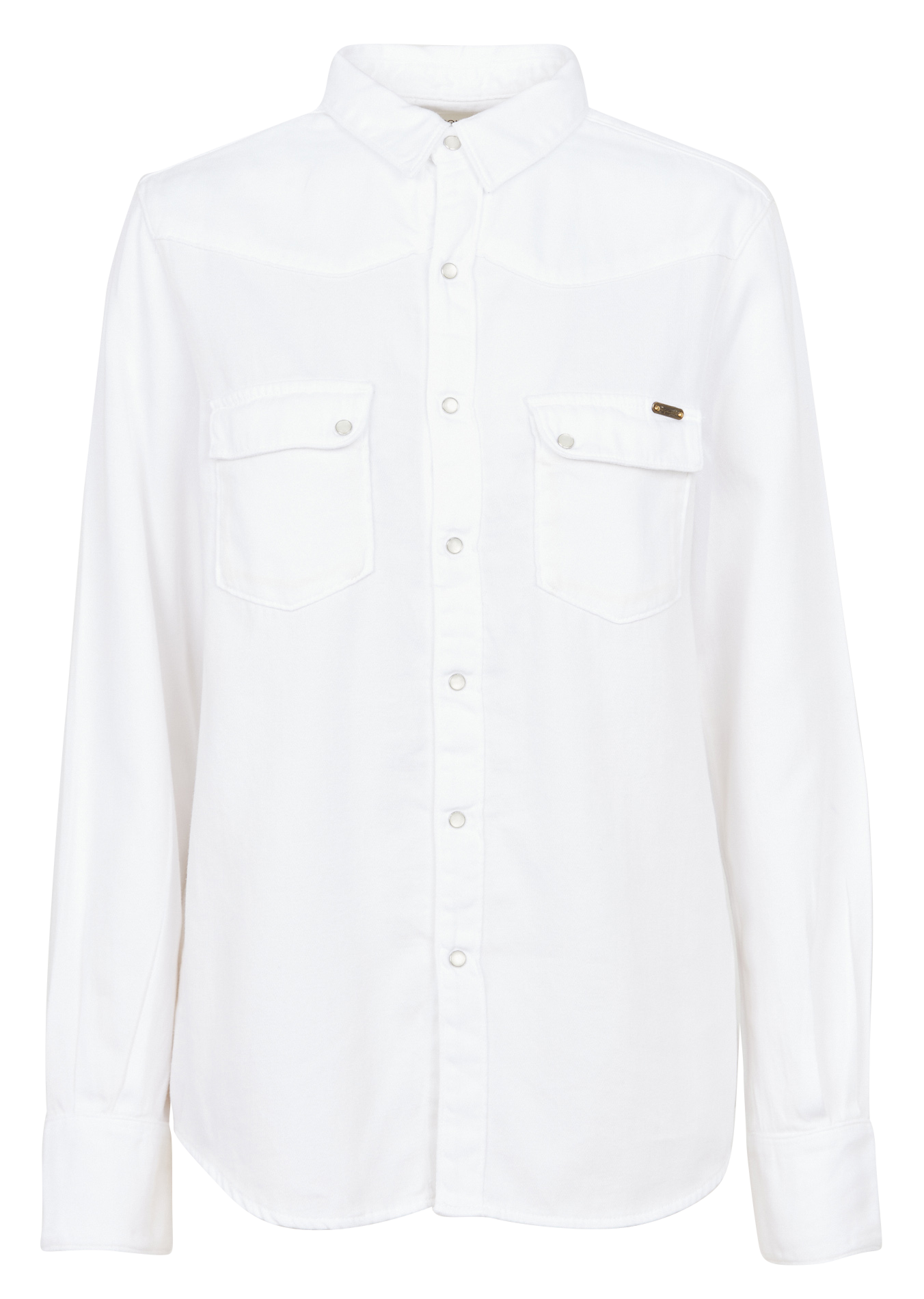 Chemise droite col classique en coton | Blanc