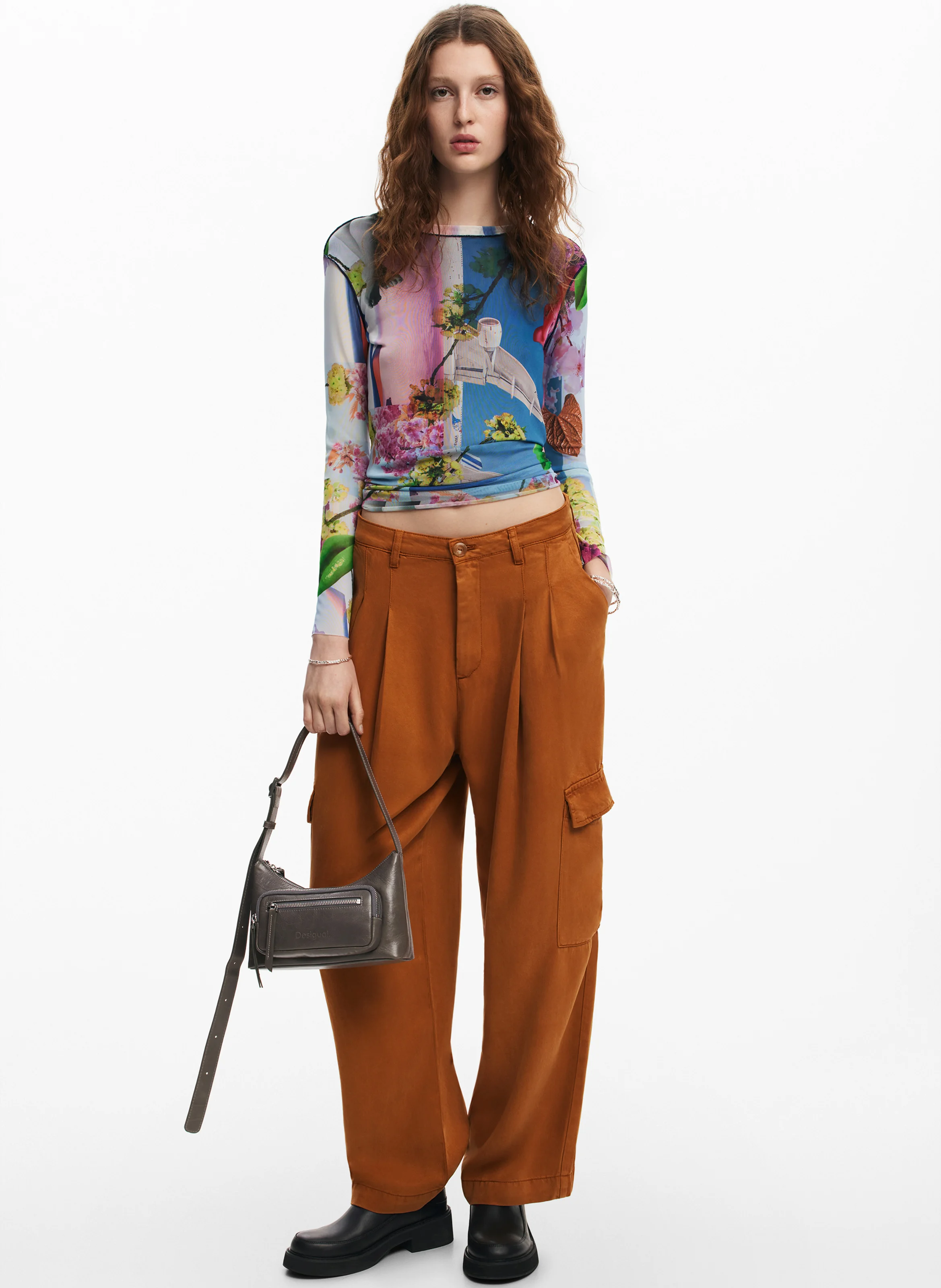Tee-shirt col rond imprimé | Multicolore