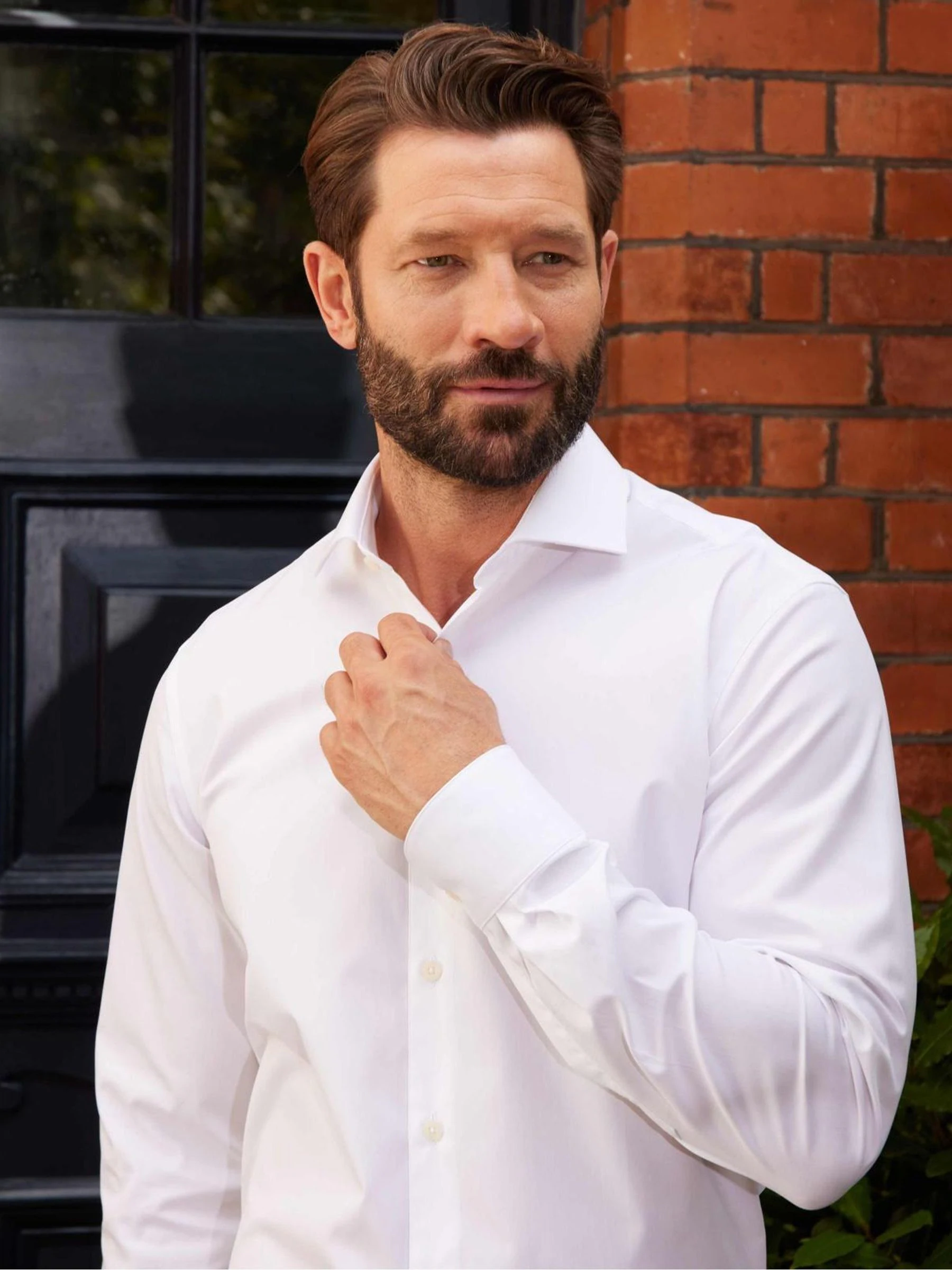 Savile Row Company Classic Fit Cotton Poplin Single Cuff White Formal Shirt