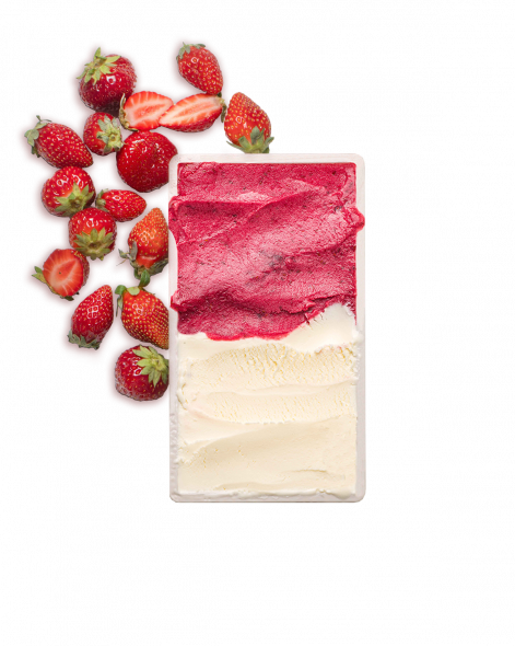 Assortiment Glace Yaourt Fermenté - Sorbet Fraise | La Glace Alain Ducasse 600ml